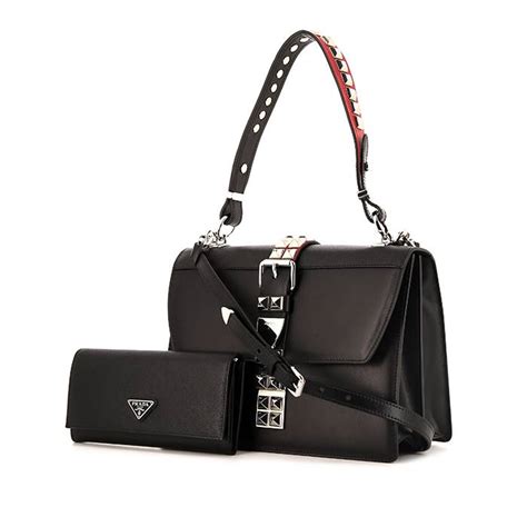 borsa prada elektra vitello nero.fuoco|Borse Prada in Pelle di vitello effetto cavallino Nero .